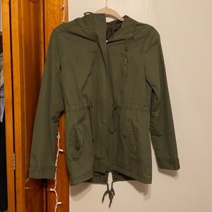 Green jacket great for spring/fall weather.